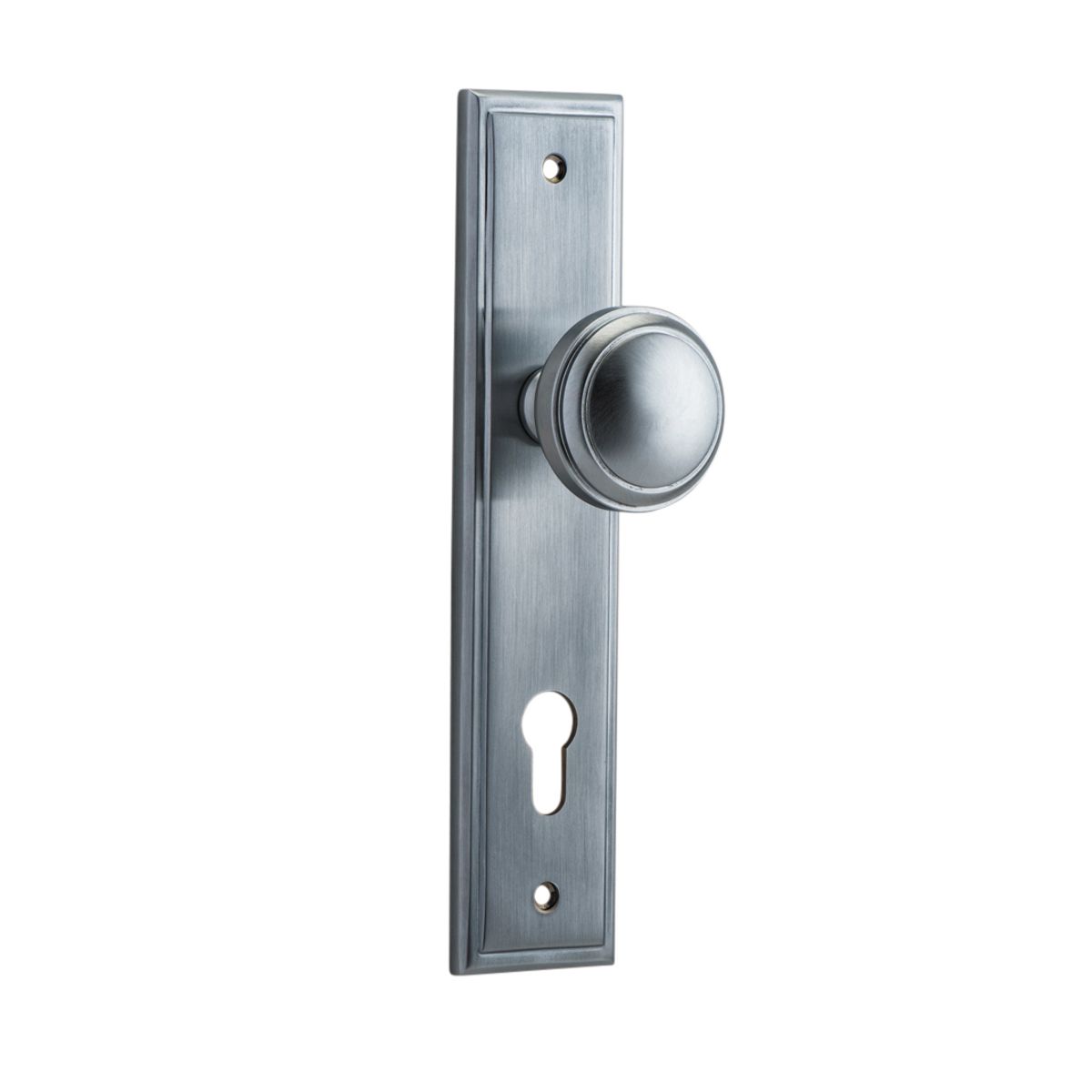 12338E85 - Paddington Knob - Stepped Backplate - Brushed Chrome - Entrance