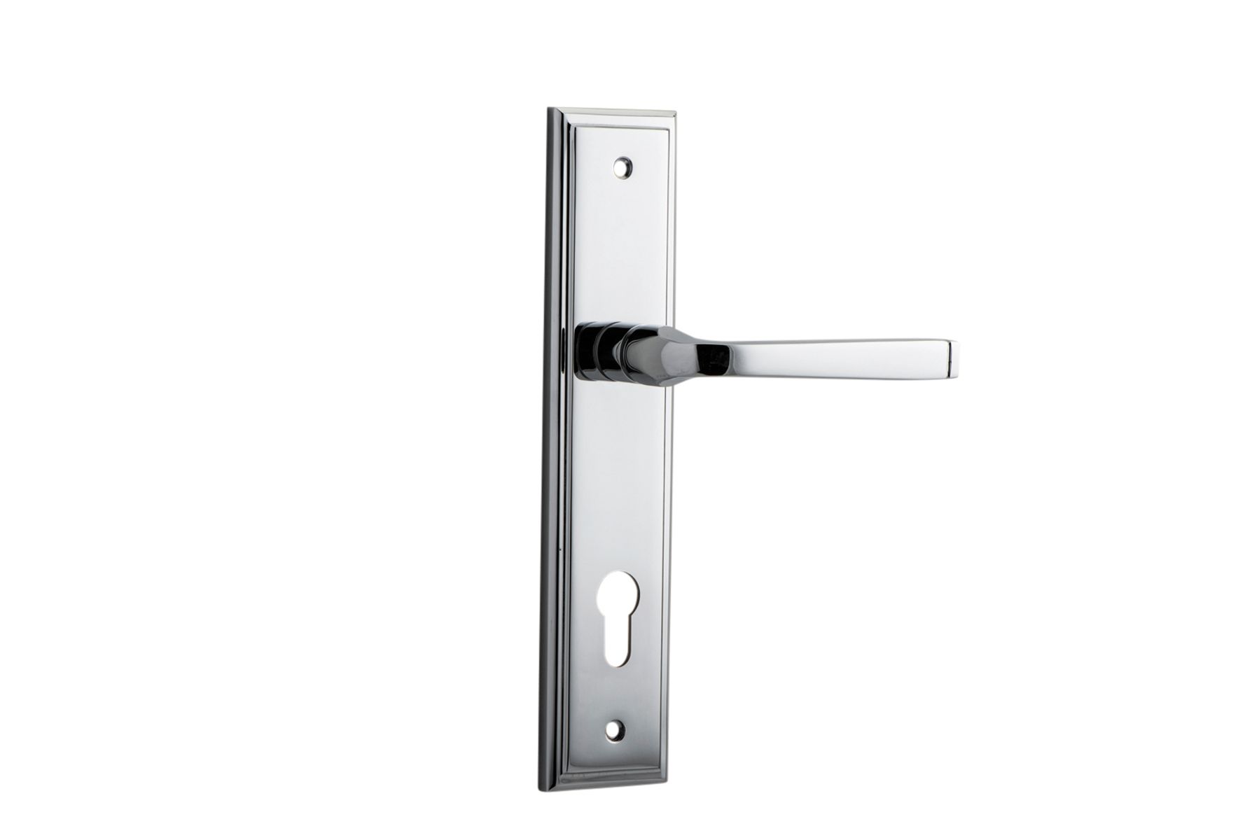 11744E85 - Annecy Lever - Stepped Backplate - Polished Chrome - Entrance