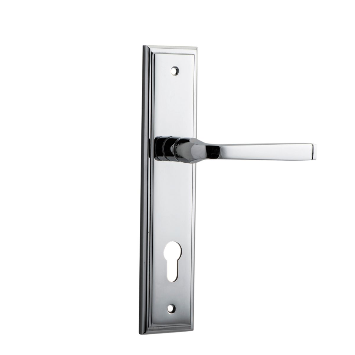 11744E85 - Annecy Lever - Stepped Backplate - Polished Chrome - Entrance