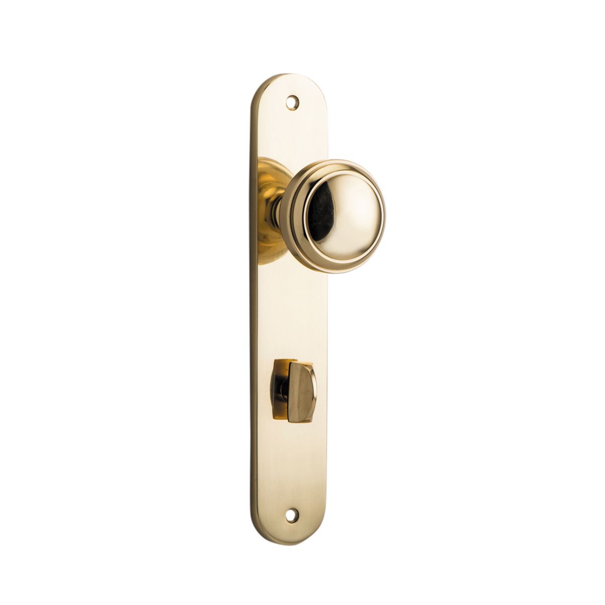 10332P85 - Paddington Knob - Oval Backplate - Polished Brass - Privacy