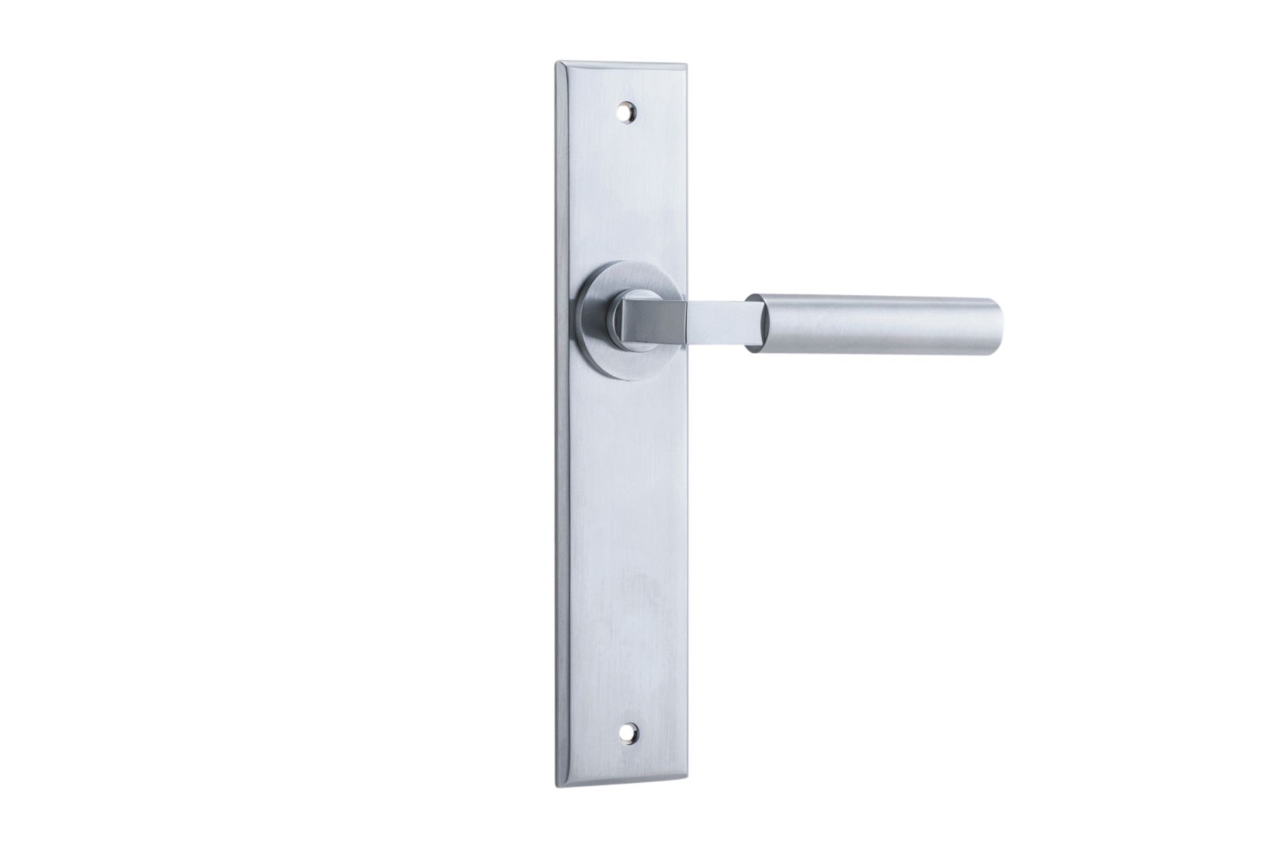 12294 - Berlin Lever - Chamfered Backplate - Brushed Chrome - Passage