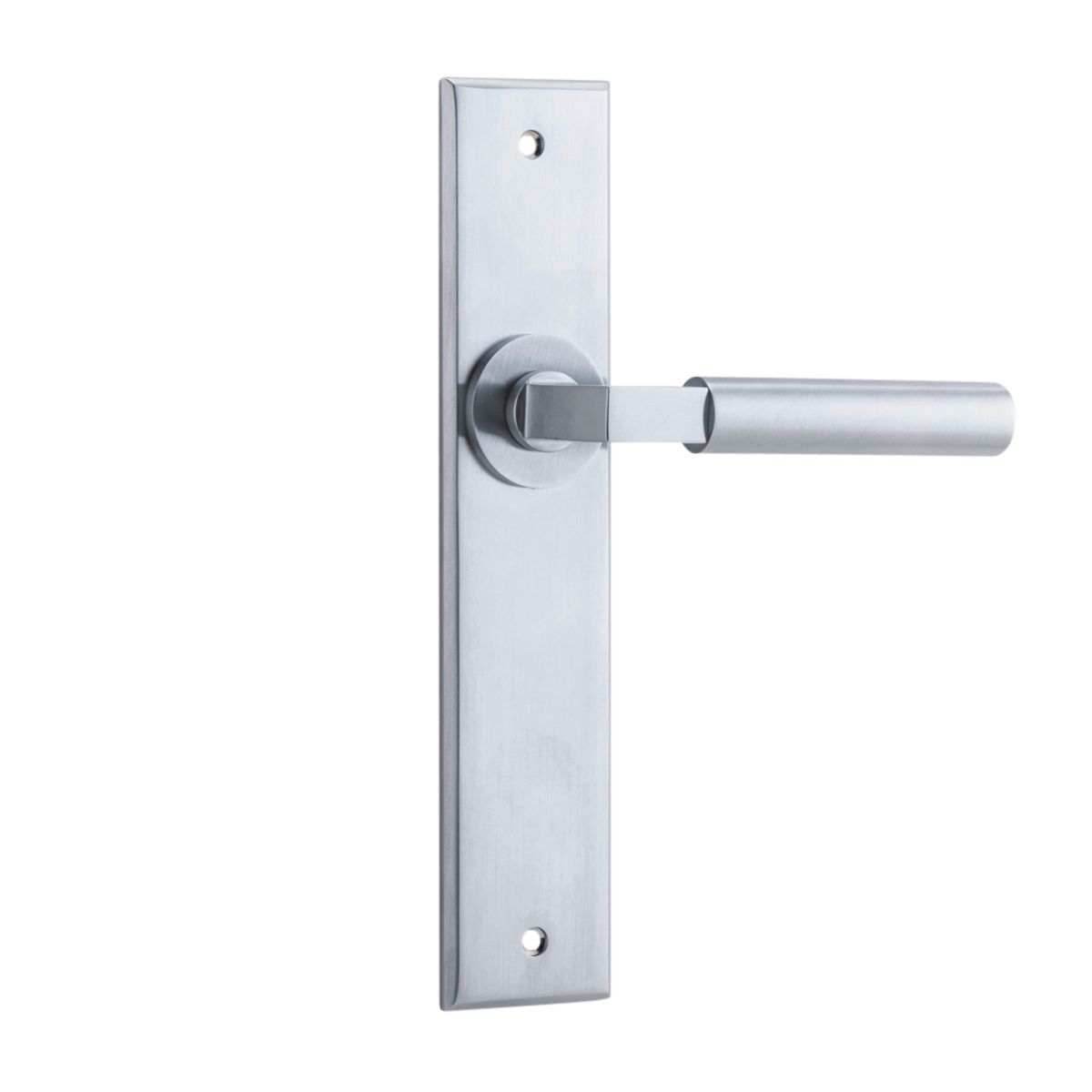 12294 - Berlin Lever - Chamfered Backplate - Brushed Chrome - Passage