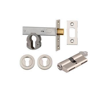Euro Mortice Deadbolt Kit - 60mm Backset with Round Euro Escutcheon Key/Key
