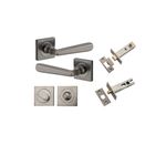 21197KPRIV60 - Copenhagen Lever - Square Rose Privacy Kit with Separate Privacy Turn - Distressed Nickel - Privacy