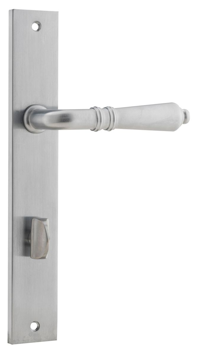 12200P85 - Sarlat Lever - Rectangular Backplate - Brushed Chrome - Privacy