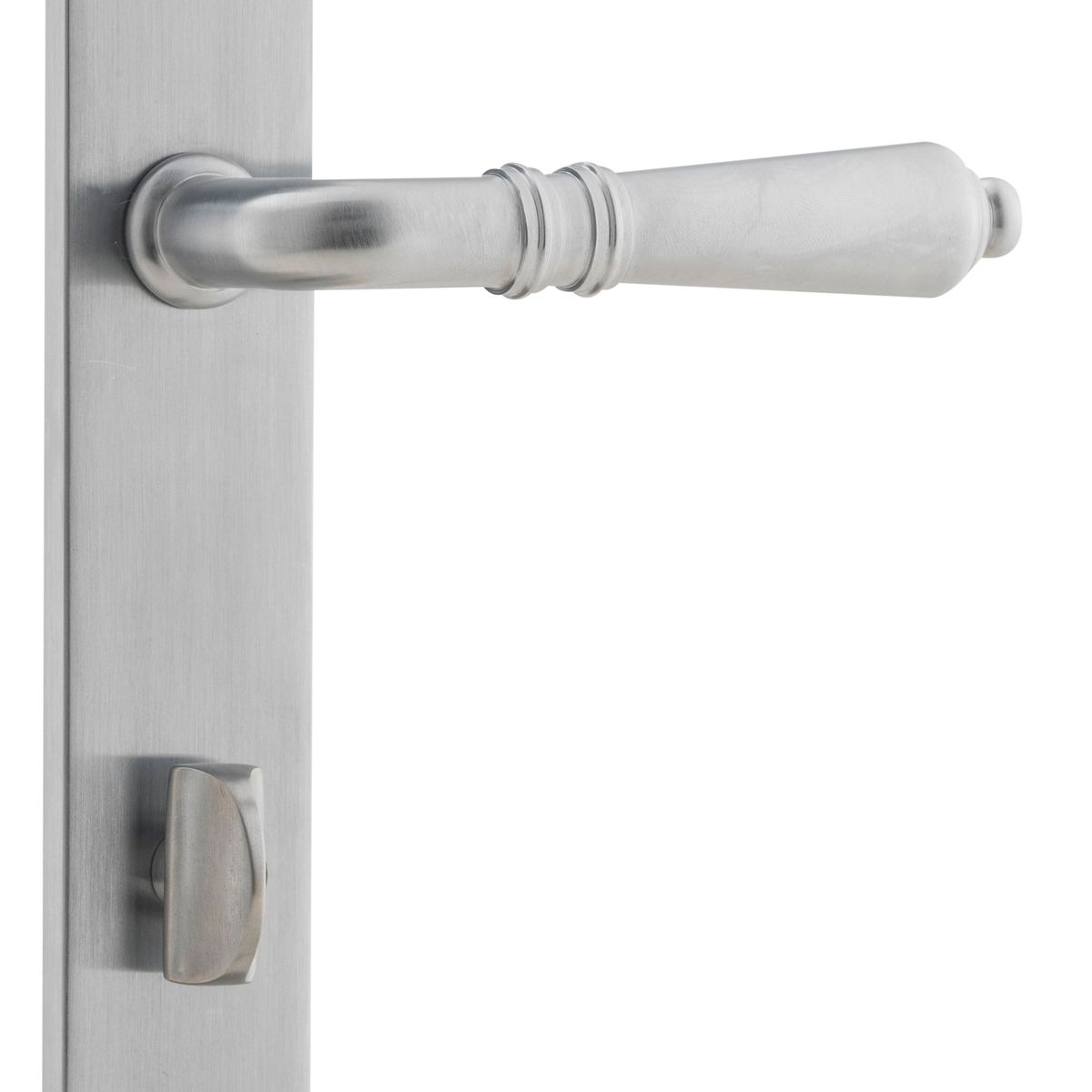 12200P85 - Sarlat Lever - Rectangular Backplate - Brushed Chrome - Privacy