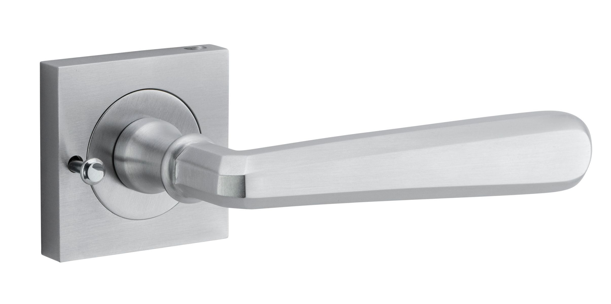 21195KIBPRIV60 - Copenhagen Lever - Square Rose (Inbuilt Privacy) - Brushed Chrome - Privacy