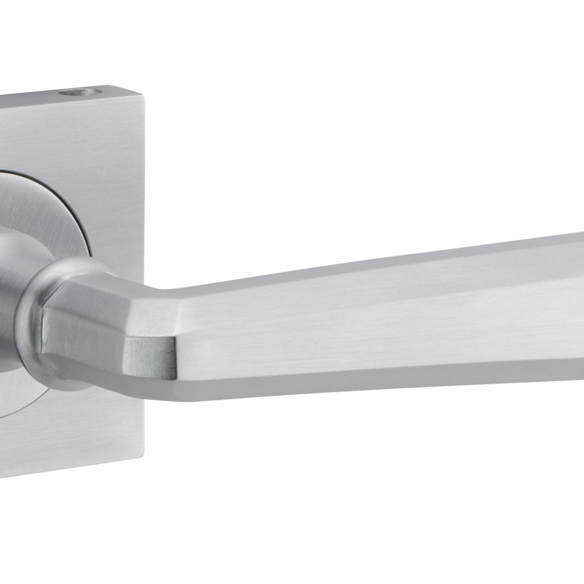 21195KIBPRIV60 - Copenhagen Lever - Square Rose (Inbuilt Privacy) - Brushed Chrome - Privacy