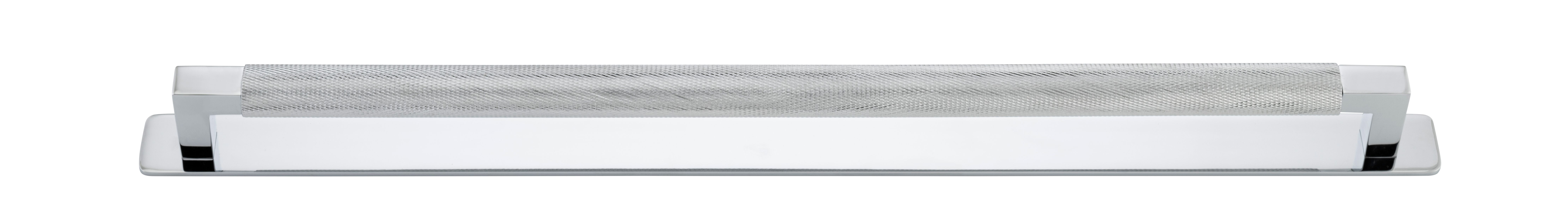 22142B - Brunswick Cabinet Pull with Backplate  - CTC450mm - Polished Chrome