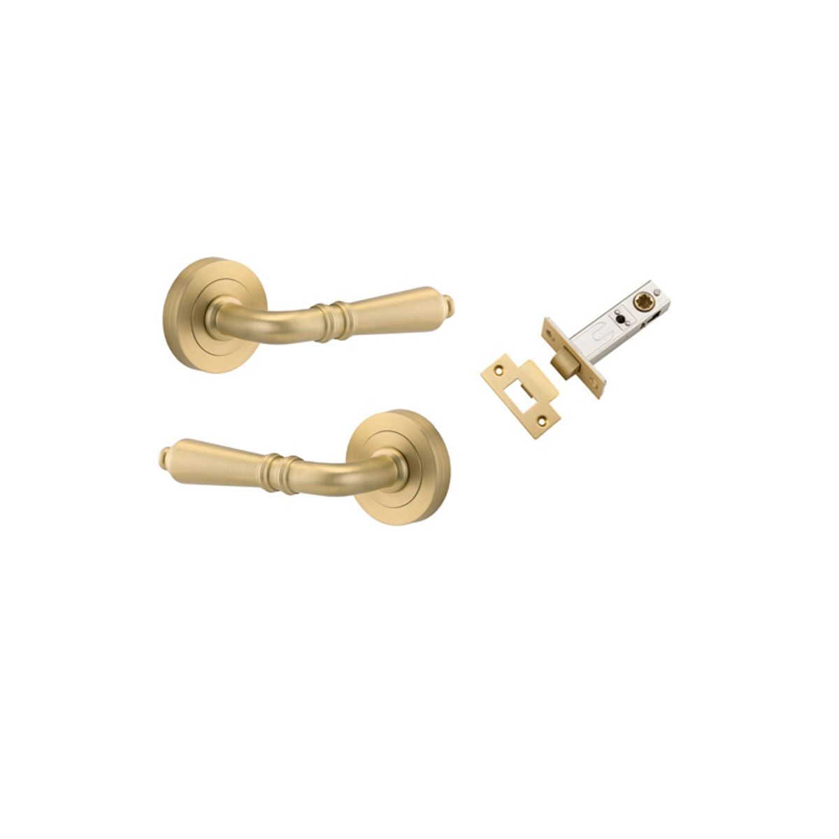 16260KPASS60 - Sarlat Lever - Round Rose Passage Kit - Brushed Gold PVD - Passage