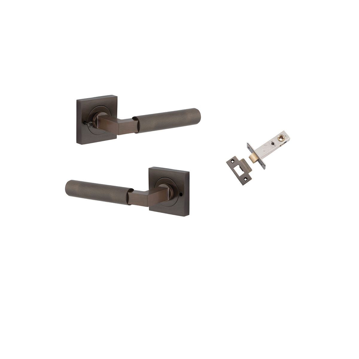 0421KIBPRIV60 - Brunswick Lever - Square Rose Privacy Kit (Inbuilt Privacy) - Signature Brass - Privacy
