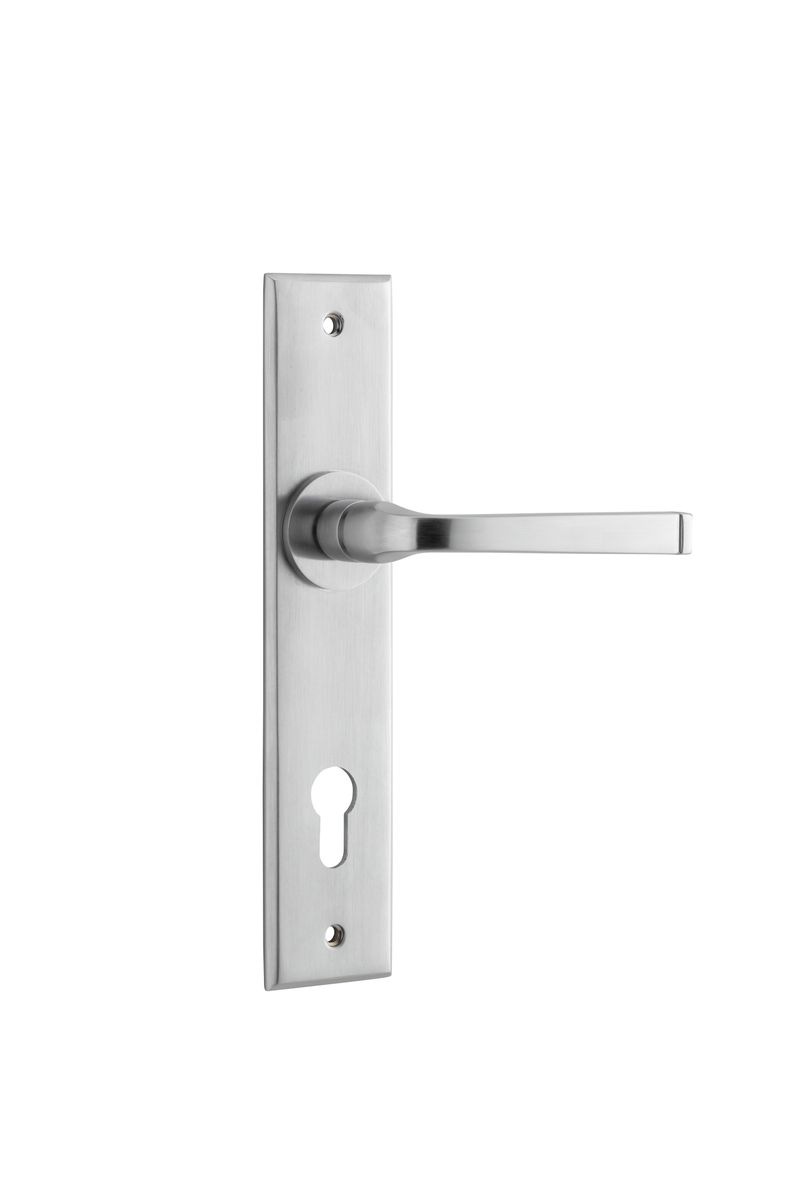 12288E85 - Annecy Lever - Chamfered Backplate - Brushed Chrome - Entrance