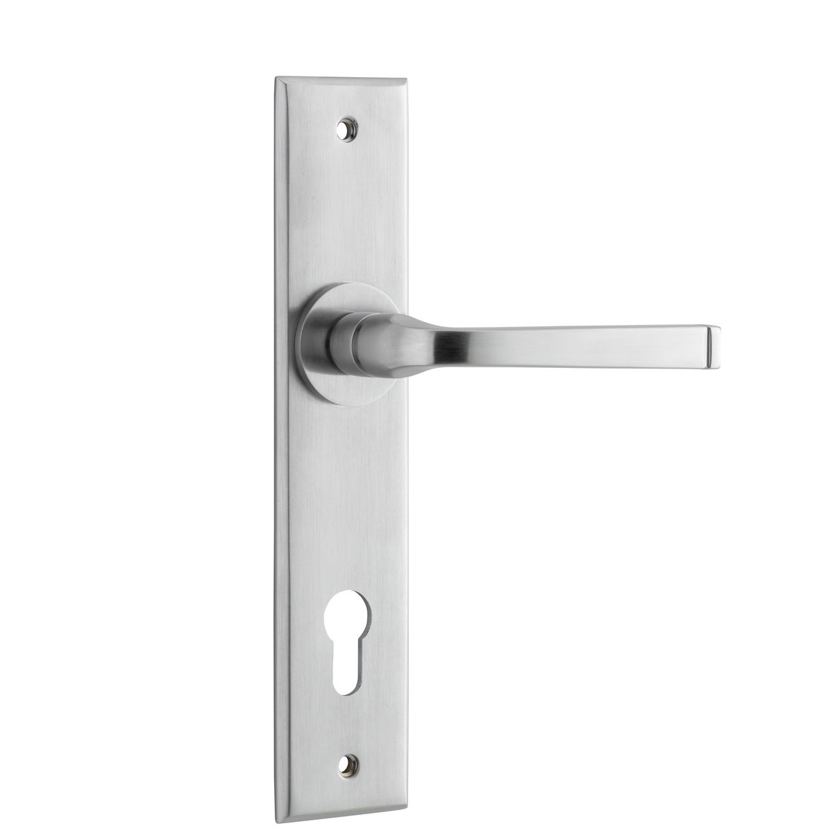 12288E85 - Annecy Lever - Chamfered Backplate - Brushed Chrome - Entrance