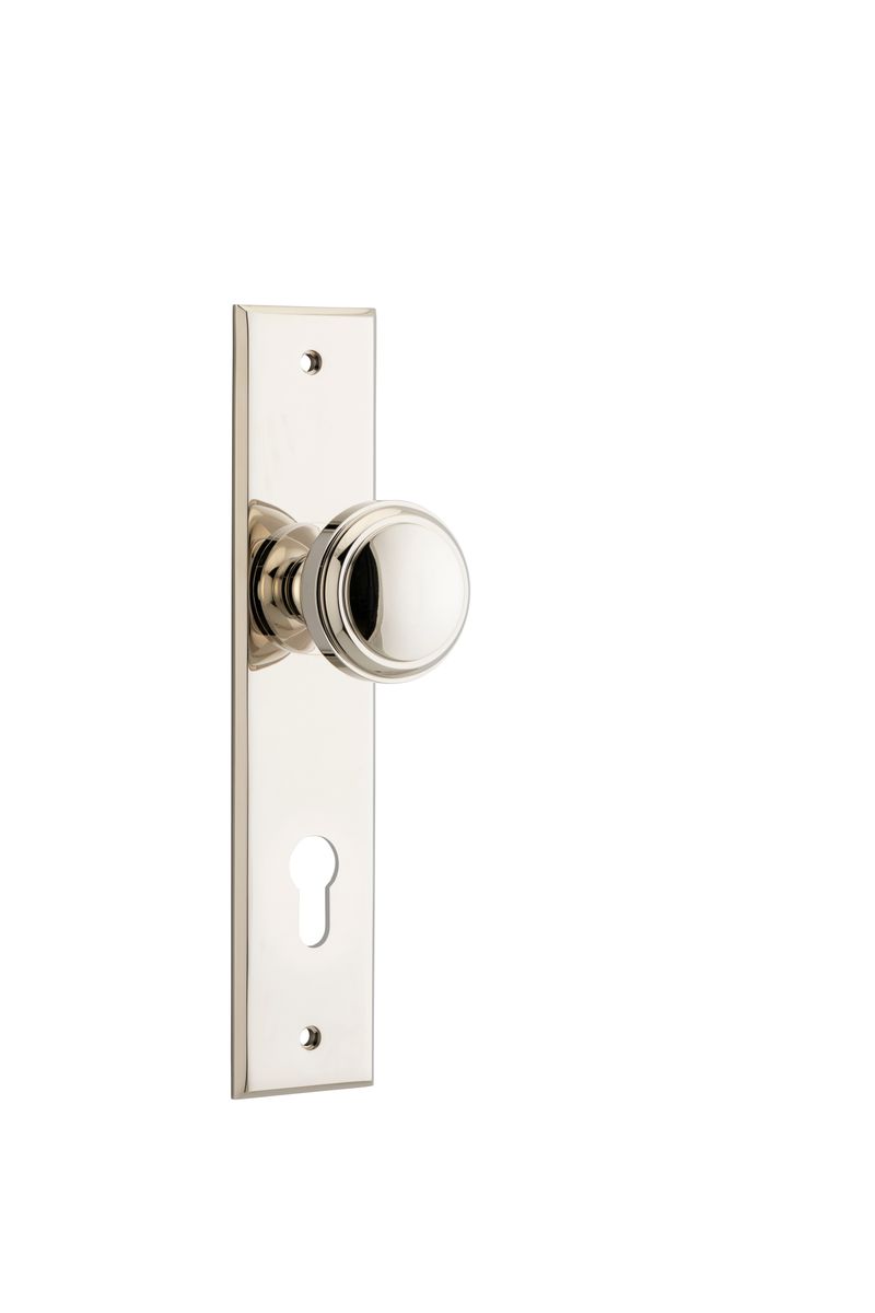 14331E85 - Paddington Knob - Chamfered Backplate - Polished Nickel - Entrance