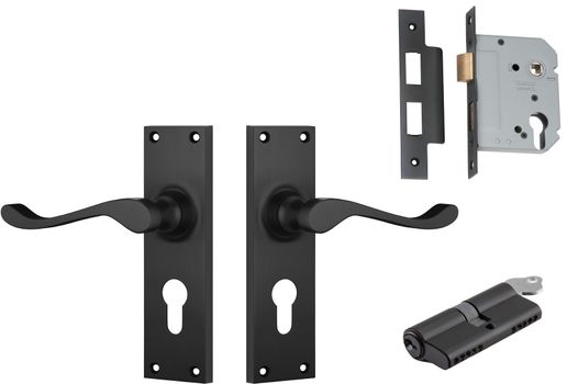 Victorian Lever - Long Backplate Entrance Set with High Security Lock