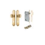 15326KENTR60KT - Paddington Knob - Shouldered Backplate Entrance Kit with High Security Lock - Brushed Brass - Entrance