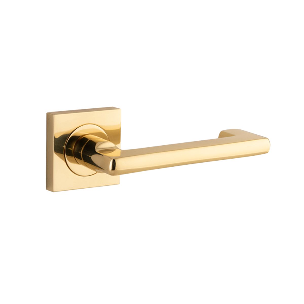 21170 - Baltimore Return Lever - Square Rose - Polished Brass - Passage