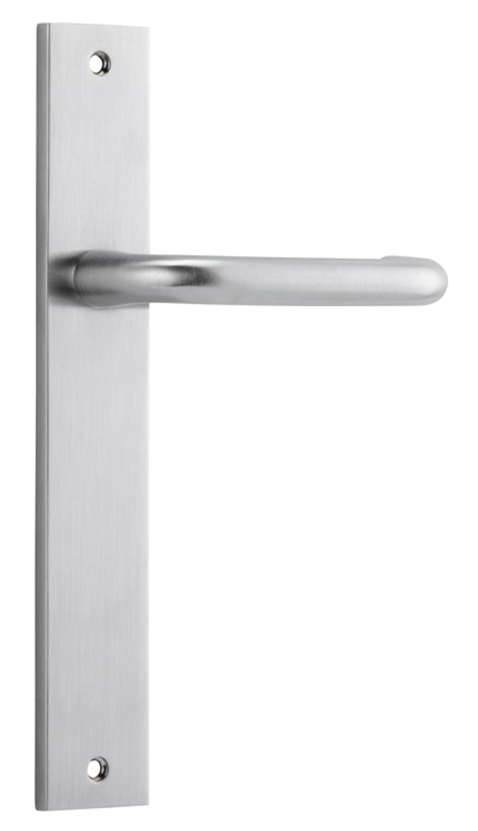 12344 - Oslo Lever - Rectangular Backplate - Brushed Chrome - Passage