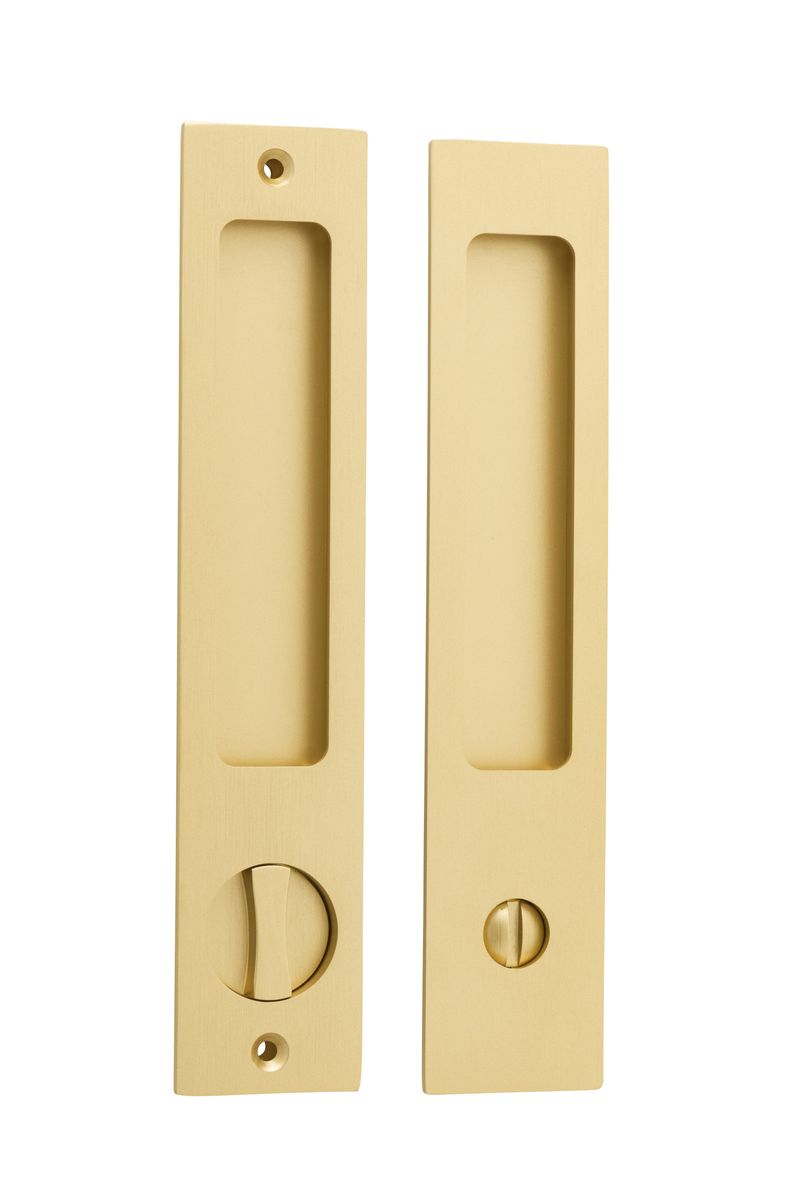 17181P - Rectangular Sliding Door Pull Privacy Kit with Privacy Turn - Brushed Gold PVD - Privacy