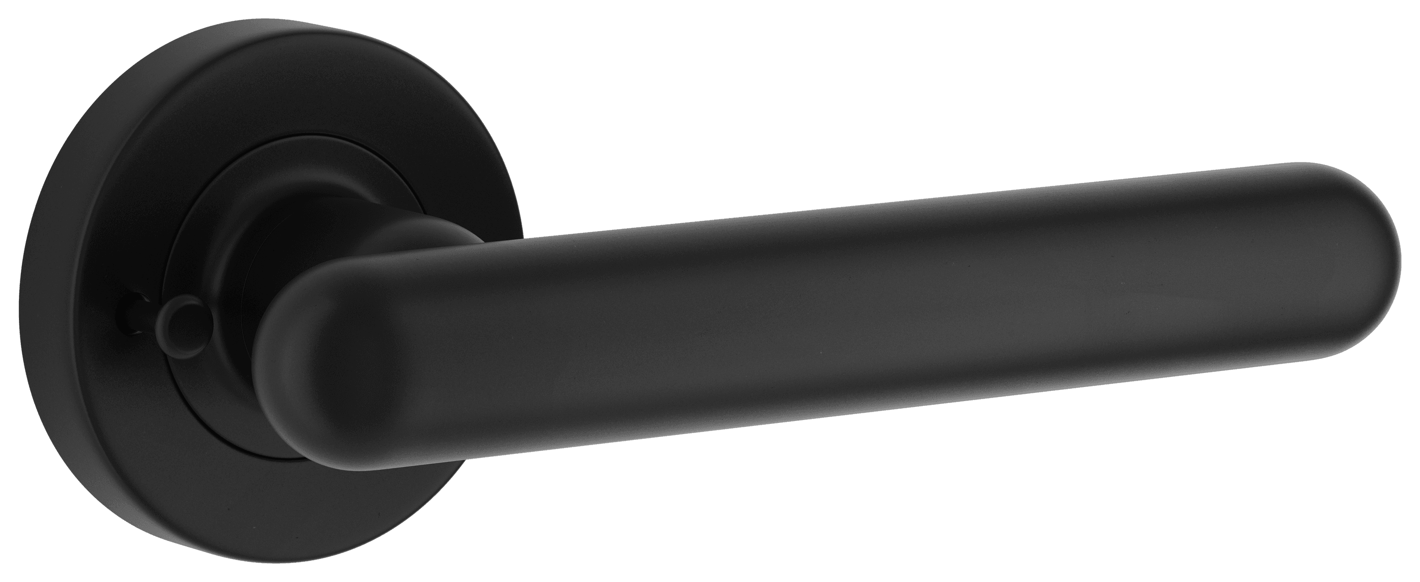 24003KIBPRIV60 - Puerto Lever - Round Rose (Inbuilt Privacy) - Matt Black - Privacy