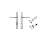 12200KPRIV60 - Sarlat Lever - Rectangular Backplate Privacy Kit with Privacy Turn - Brushed Chrome - Privacy