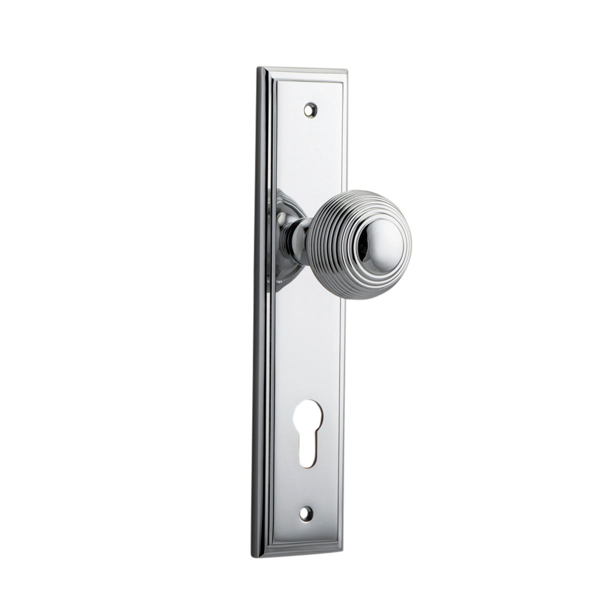 11842E85 - Guildford Knob - Stepped Backplate - Polished Chrome - Entrance