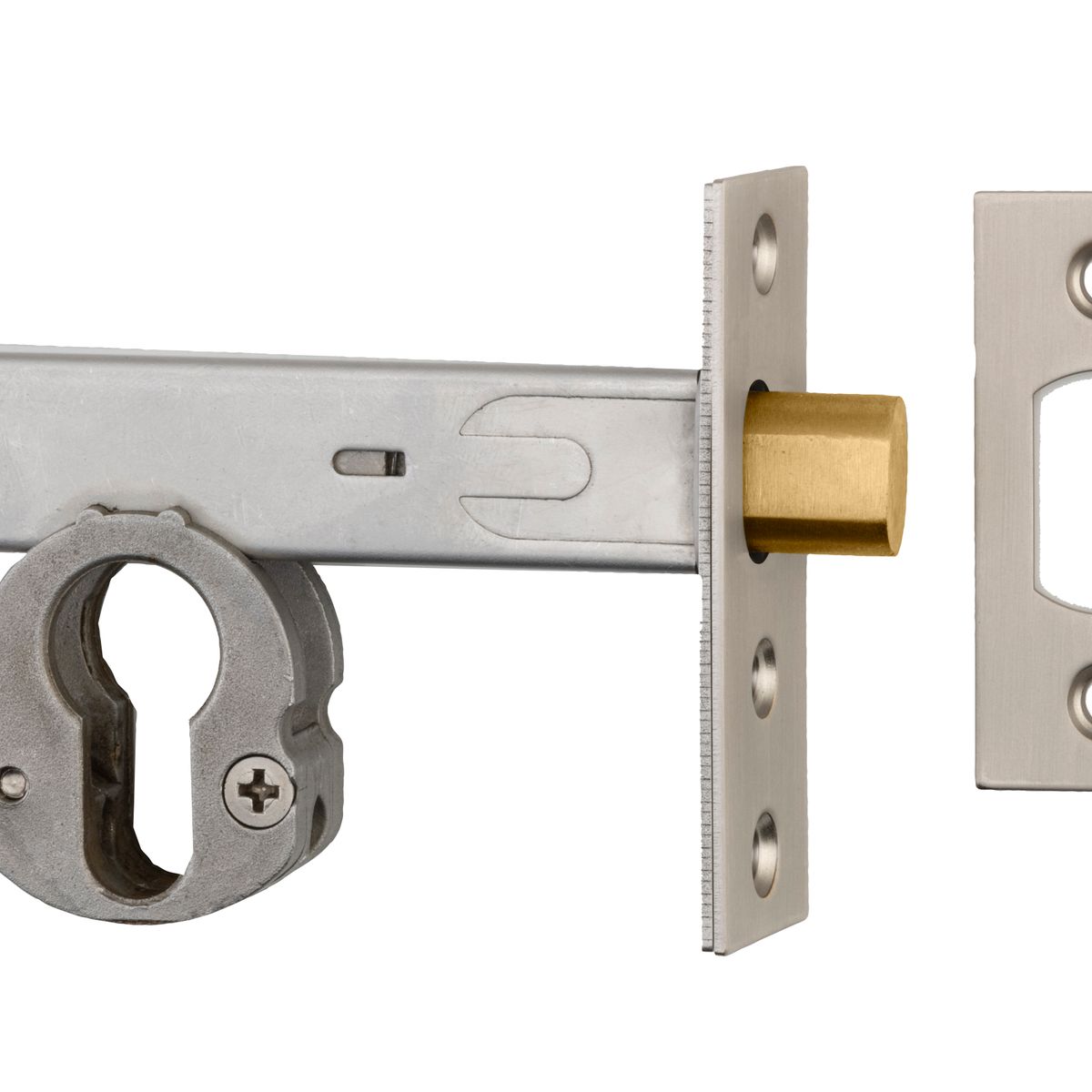 22157 - Euro Mortice Deadbolt - 60mm Backset - Satin Nickel - Entrance