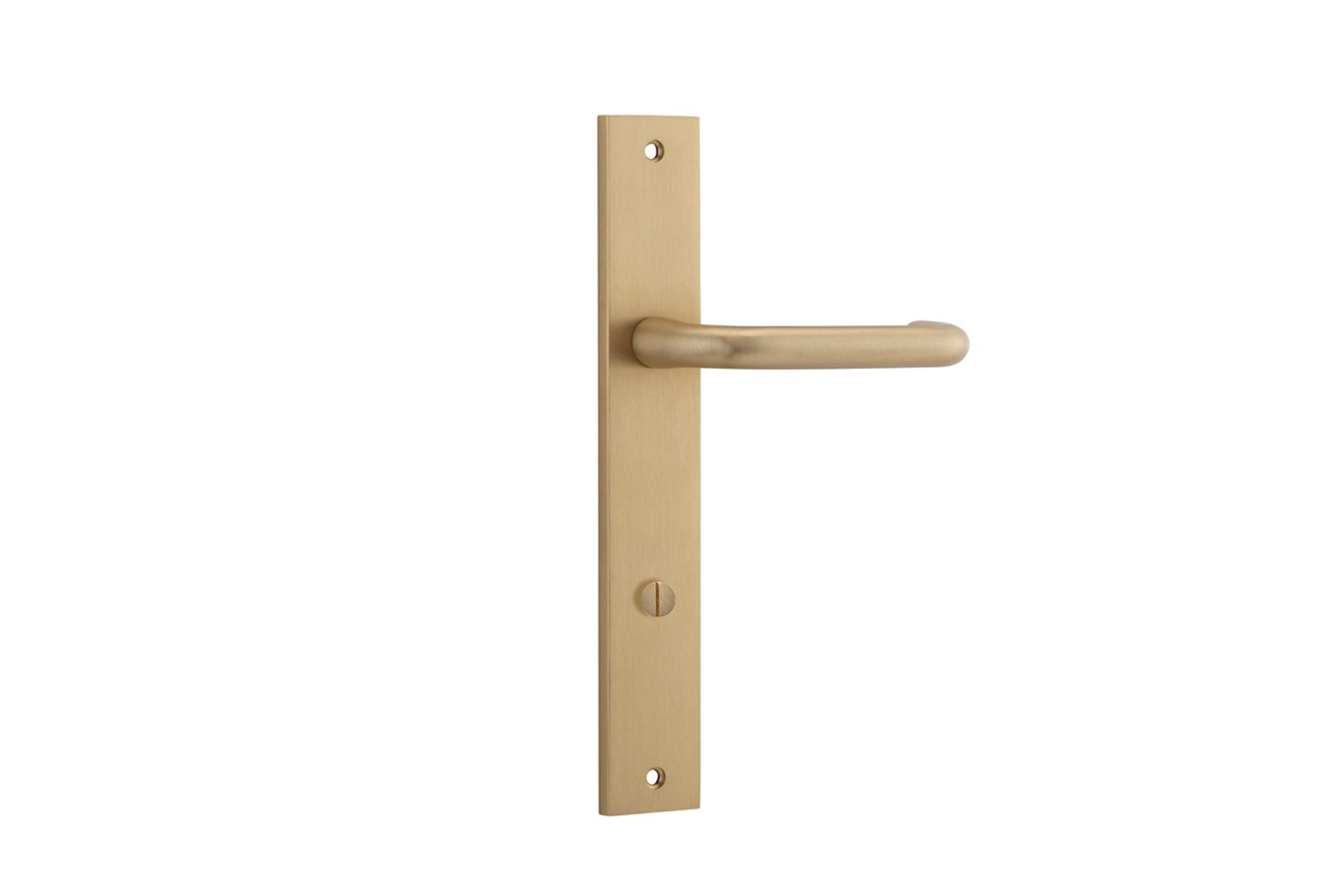 15344P85 - Oslo Lever - Rectangular Backplate - Brushed Brass - Privacy