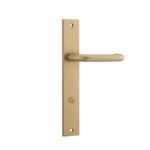 15344P85 - Oslo Lever - Rectangular Backplate - Brushed Brass - Privacy