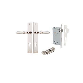 Sarlat Lever - Rectangular Backplate Entrance Kit with High Security Lock