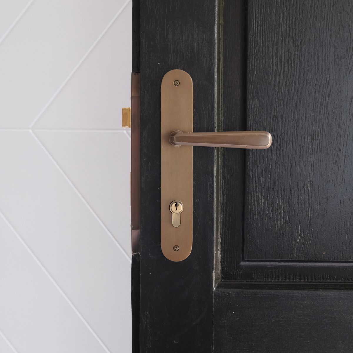 10876E85 - Copenhagen Lever - Oval Backplate - Signature Brass - Entrance