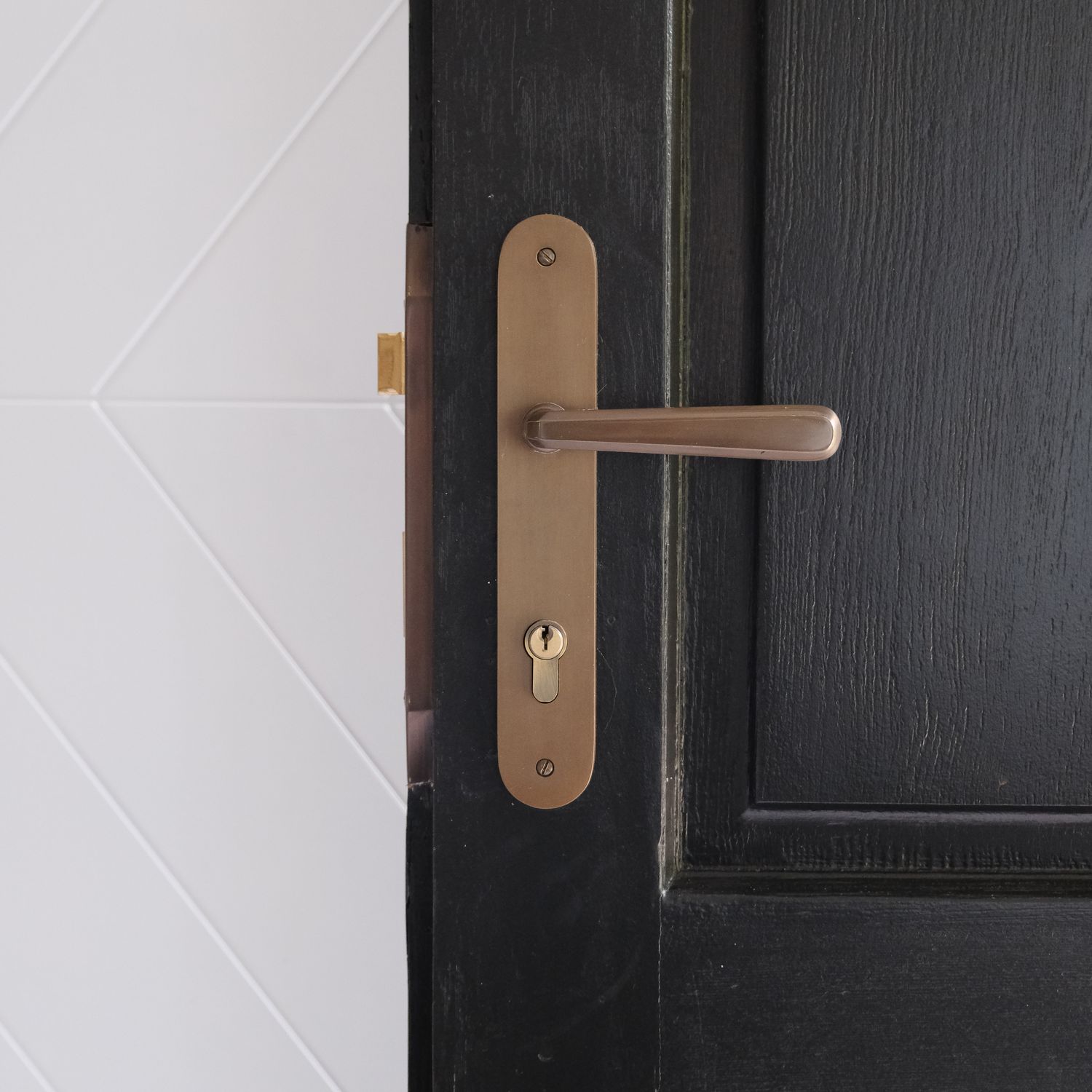 15376KPASS60 - Copenhagen Lever - Oval Backplate Passage Kit - Brushed Brass - Passage