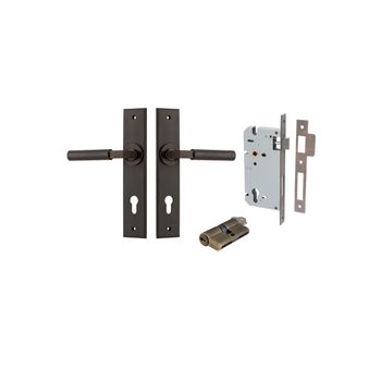 Berlin Lever - Chamfered Backplate Entrance Kit with High Security Lock