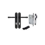 12730KENTR60KT - Verona Lever - Oval Backplate Entrance Kit with High Security Lock - Matt Black - Entrance