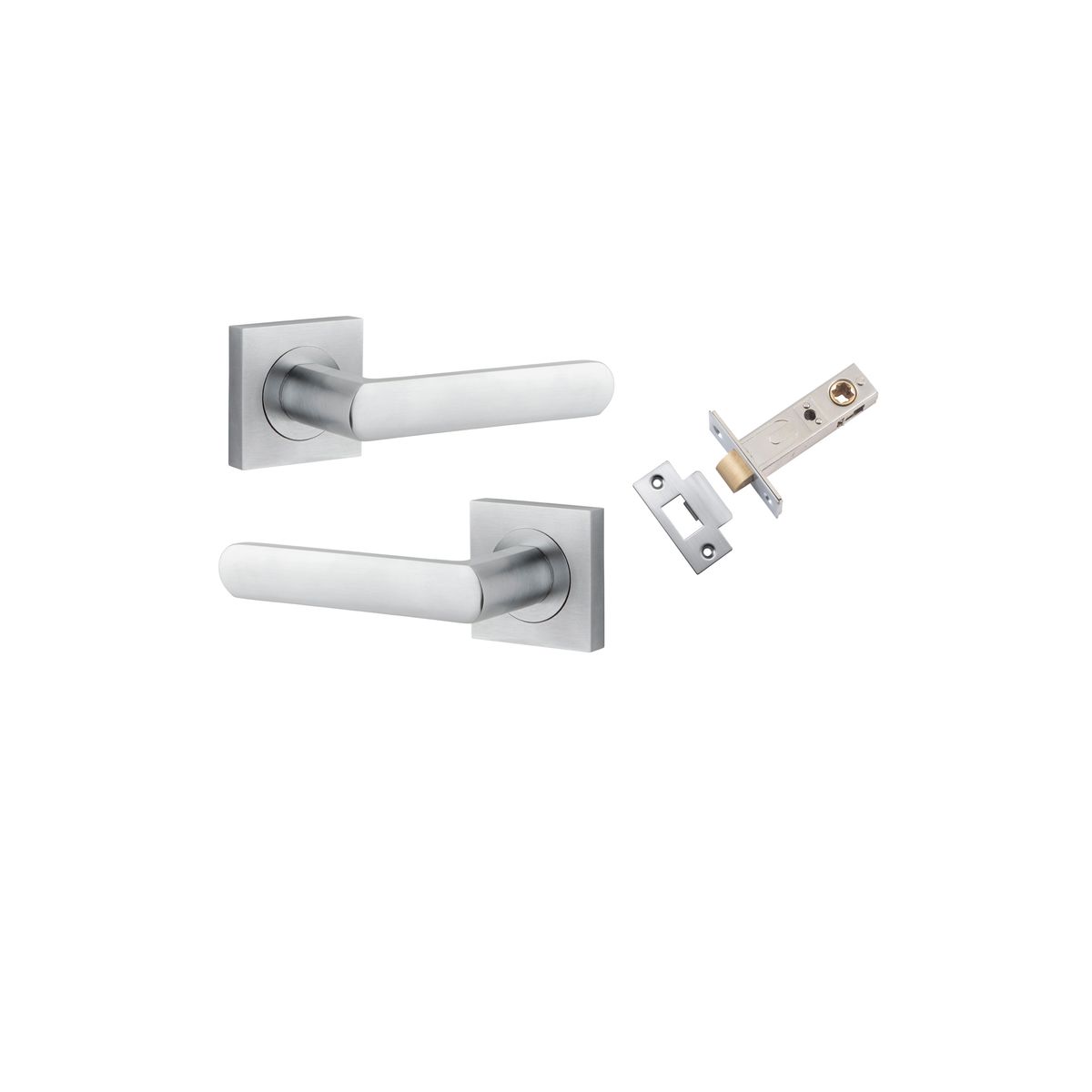 21185KPASS60 - Osaka Lever - Square Rose Passage Kit - Brushed Chrome - Passage