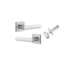 21185KPASS60 - Osaka Lever - Square Rose Passage Kit - Brushed Chrome - Passage