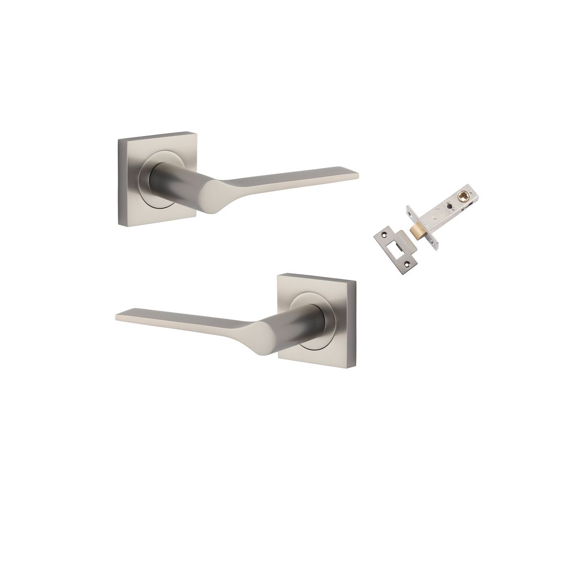 0439KPASS60 - Como Lever - Square Rose Passage Kit - Satin Nickel - Passage