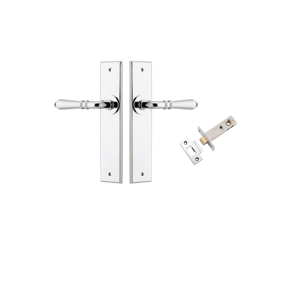 11780KPASS60 - Sarlat Lever - Chamfered Backplate Passage Kit - Polished Chrome - Passage