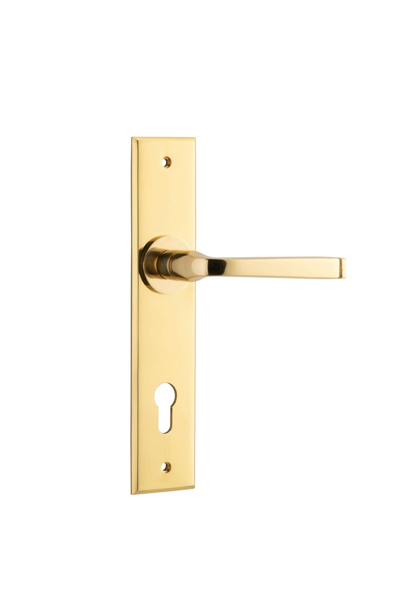 10288E85 - Annecy Lever - Chamfered Backplate - Polished Brass - Entrance