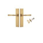 13286KPASS60 - Verona Lever - Chamfered  Backplate Passage Kit - Brushed Brass - Passage