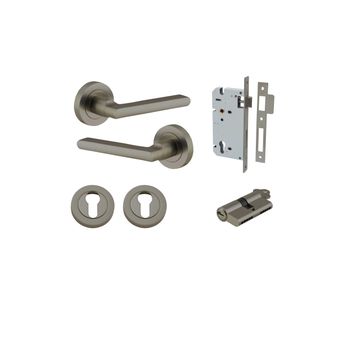 Baltimore Lever - Round Rose Entrance Kit with Separate High Security Lock