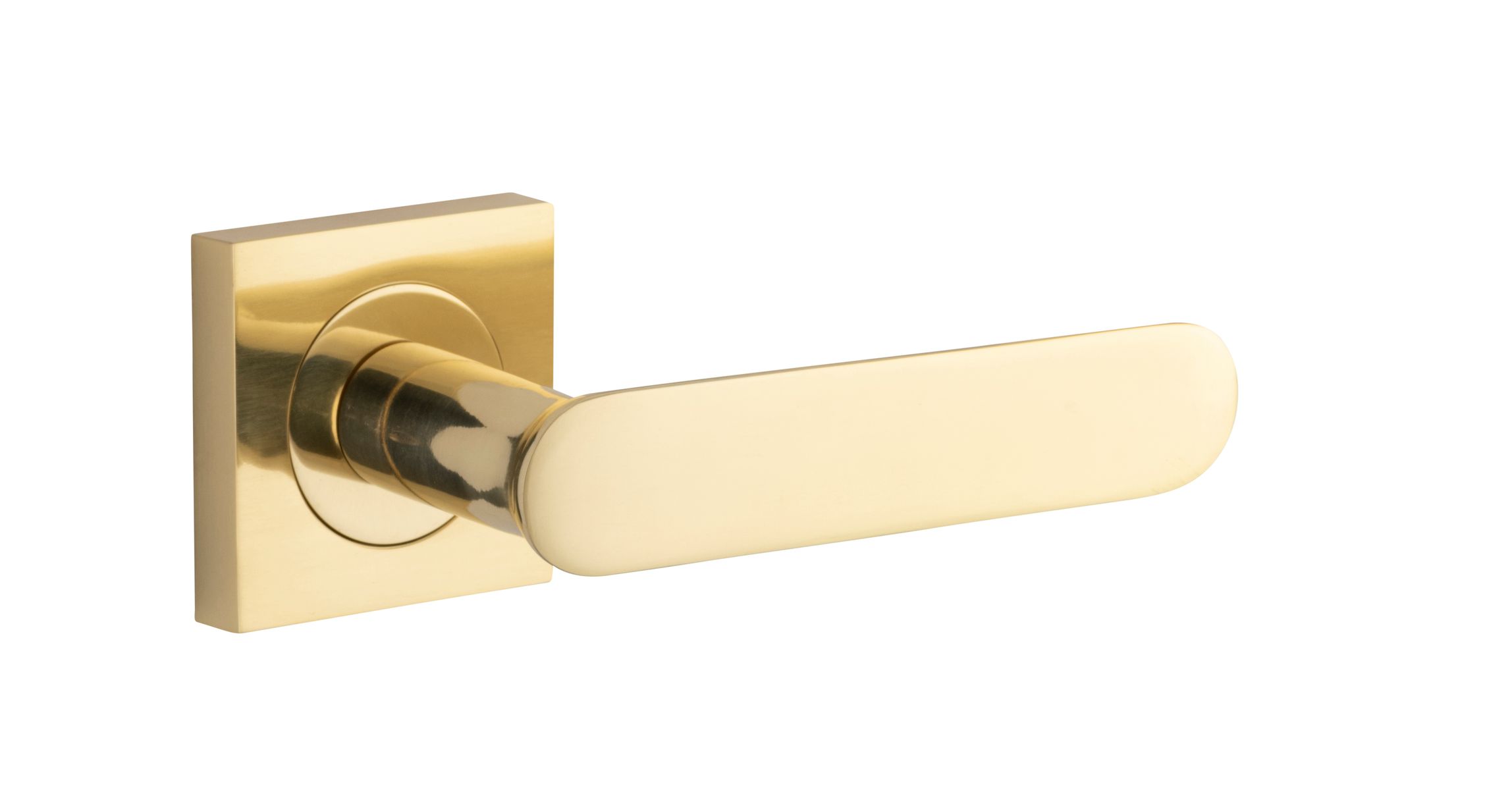 0400 - Bronte Lever - Square Rose - Polished Brass - Passage
