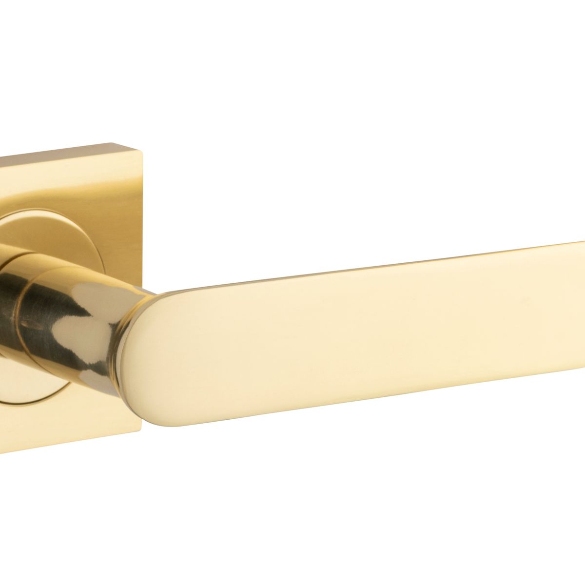 0400 - Bronte Lever - Square Rose - Polished Brass - Passage