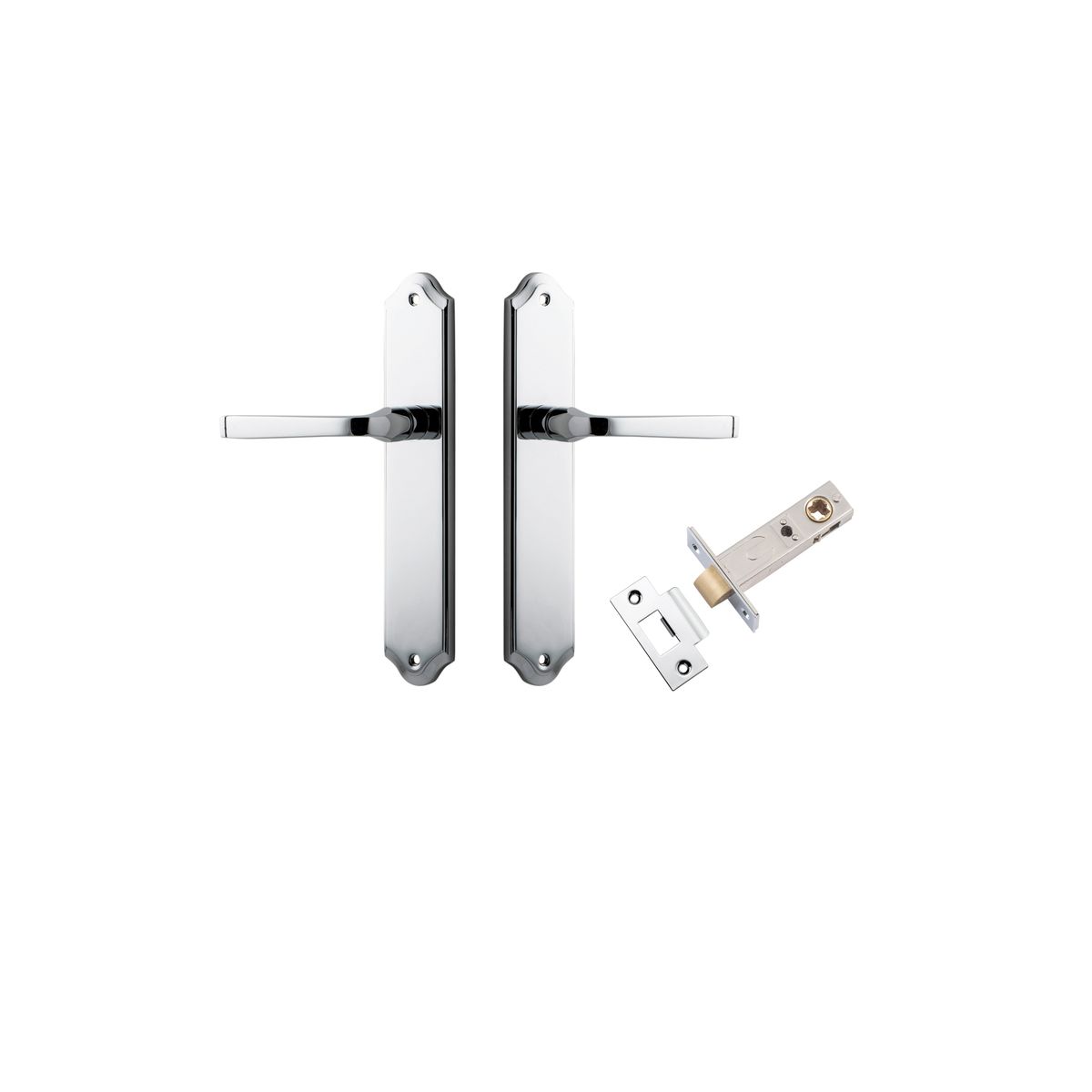 11720KPASS60 - Annecy Lever - Shouldered Backplate Passage Kit - Polished Chrome - Passage