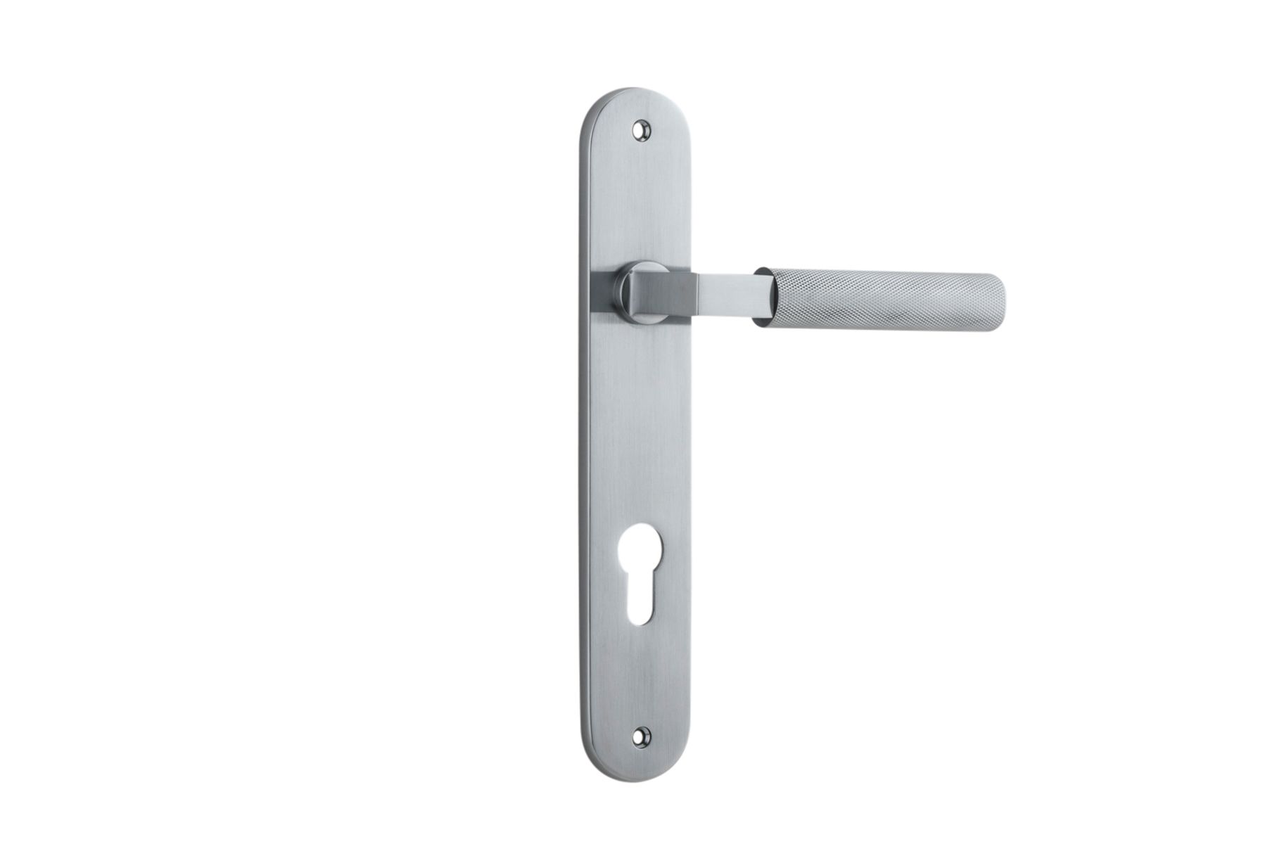 12268E85 - Brunswick Lever - Oval Backplate - Brushed Chrome - Entrance