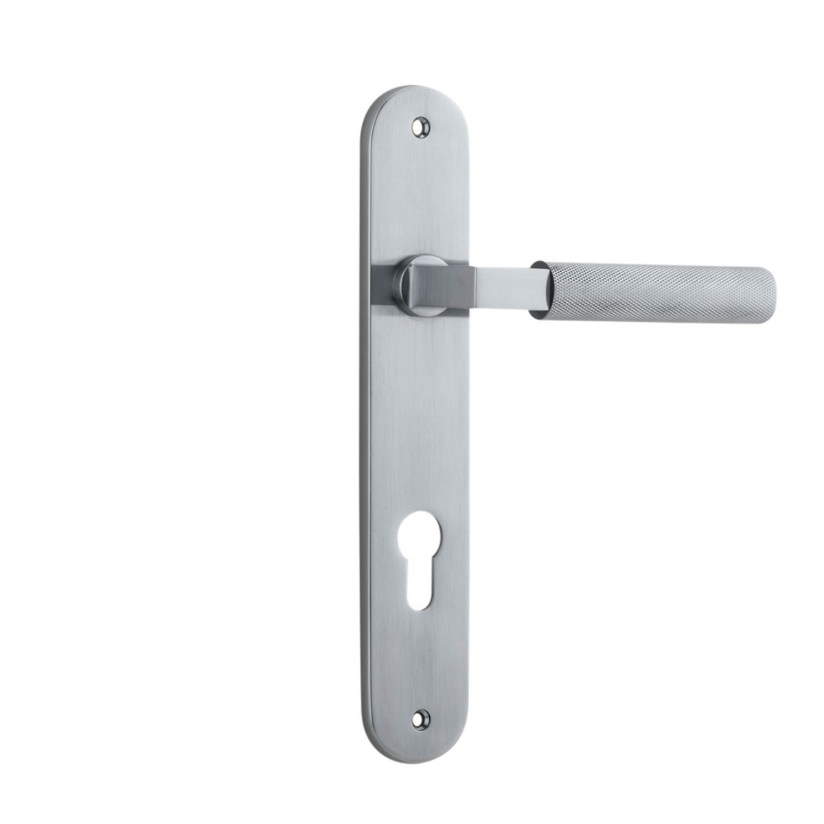12268E85 - Brunswick Lever - Oval Backplate - Brushed Chrome - Entrance