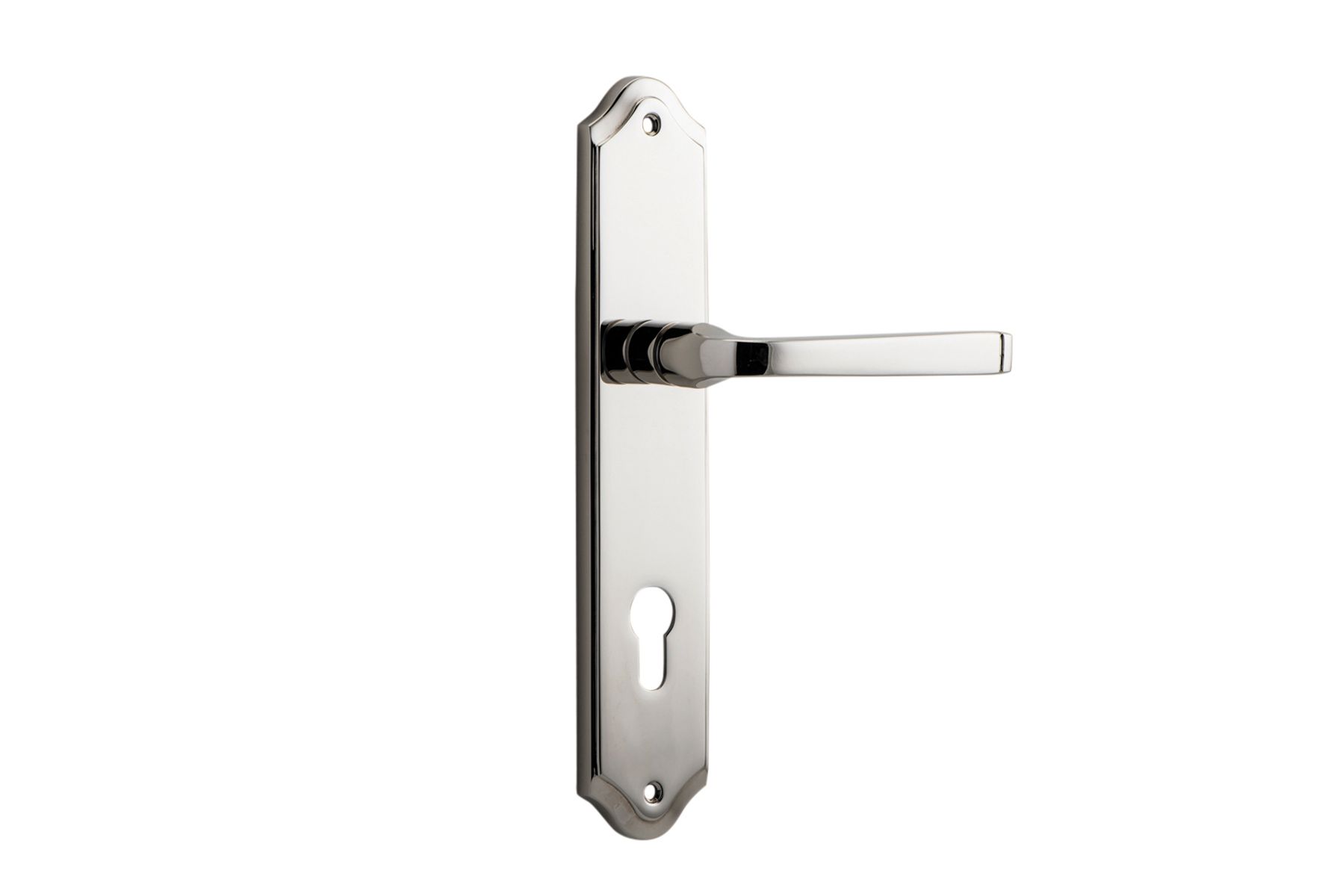 14220E85 - Annecy Lever - Shouldered Backplate - Polished Nickel - Entrance