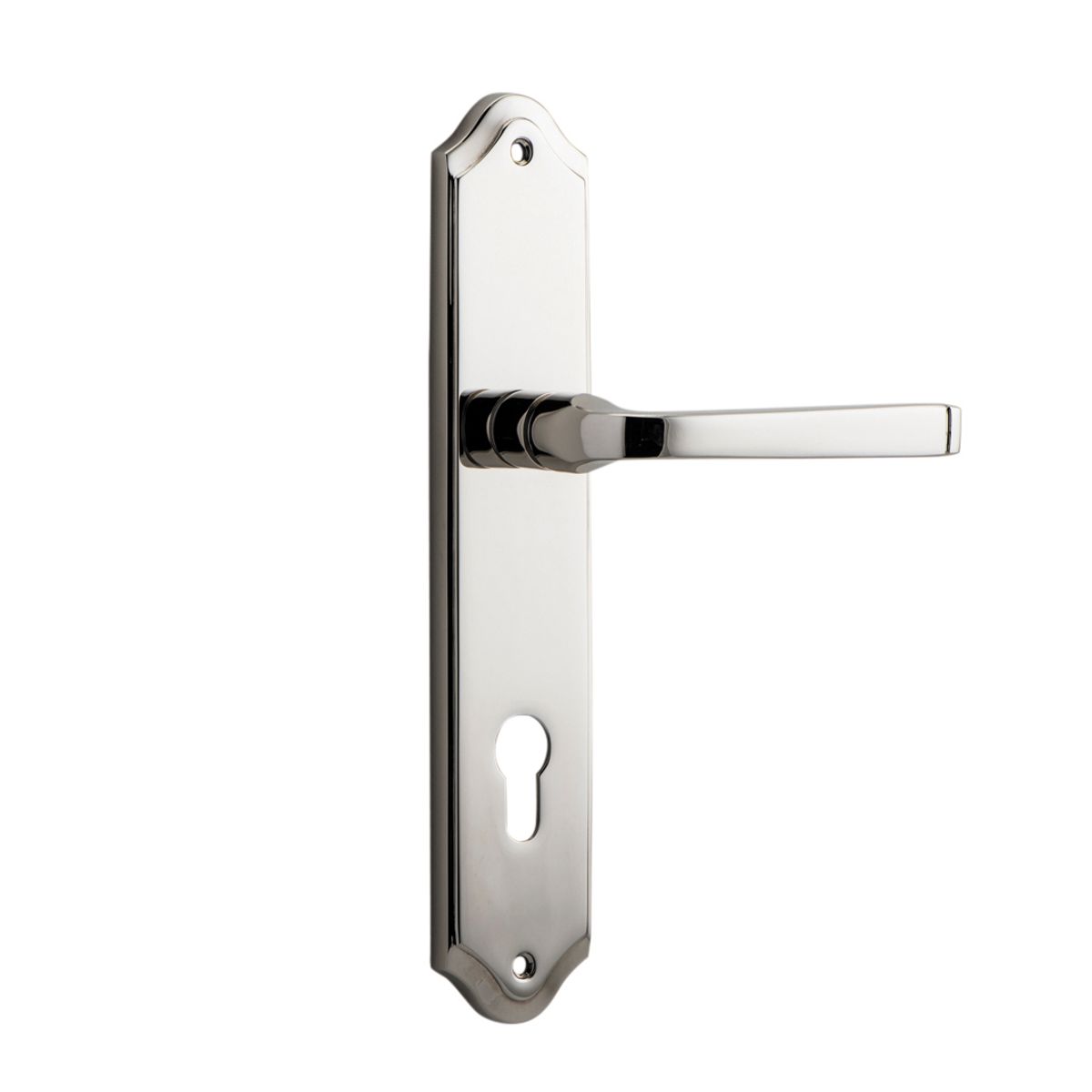 14220E85 - Annecy Lever - Shouldered Backplate - Polished Nickel - Entrance