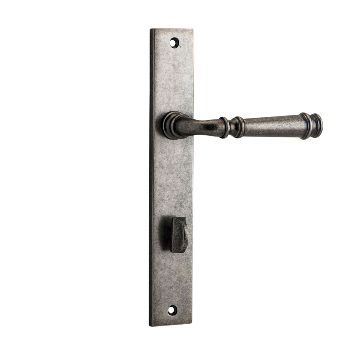 13706P85 - Verona Lever - Rectangular Backplate - Distressed Nickel - Privacy
