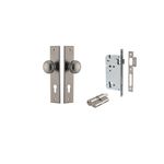 13831KENTR60KK - Paddington Knob - Chamfered Backplate Entrance Kit with High Security Lock - Distressed Nickel - Entrance